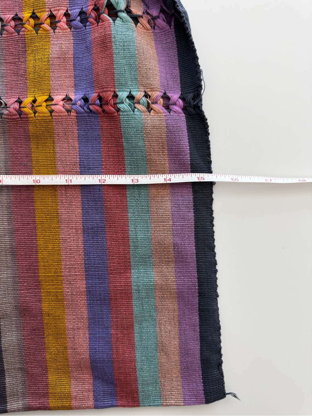 Handwoven Multicolor Striped Market Tote Braided Handles Artisan Beach Bag NWOT - Picture 3 of 6